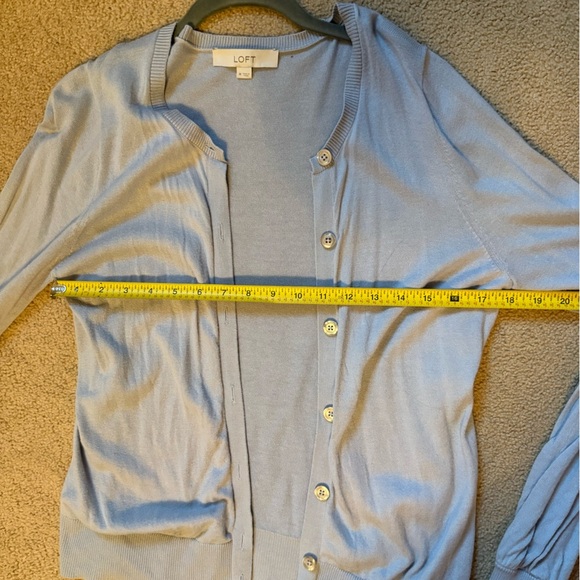 Loft | Light Blue Button Down Open Cardigan | Size M - Picture 5 of 7